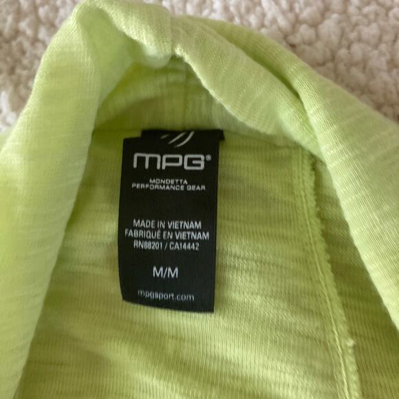 MONDETTA MPG Womens Top Medium Neon Yellow Open Cardigan Athleisure Casual - Picture 8 of 10